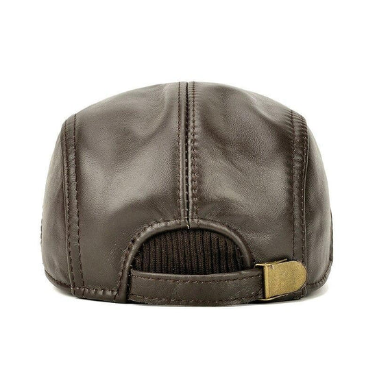 Casquette Plate Homme Cuir
