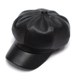Casquette Gavroche Cuir Femme