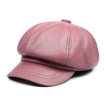 Casquette Gavroche Cuir Rose