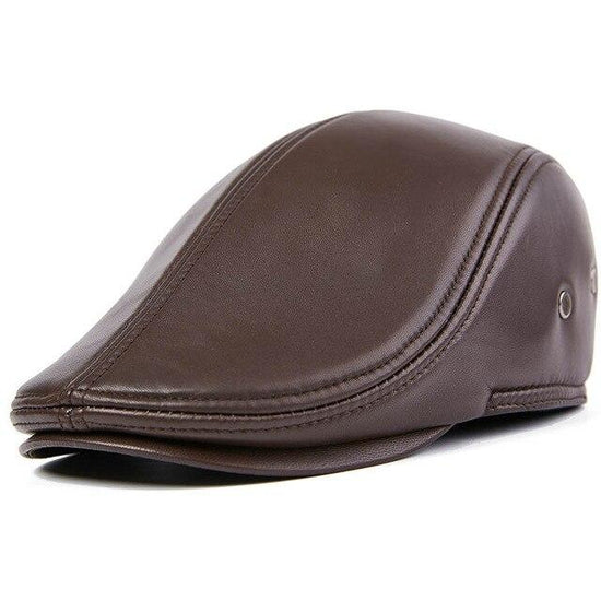 Casquette Plate Homme Cuir